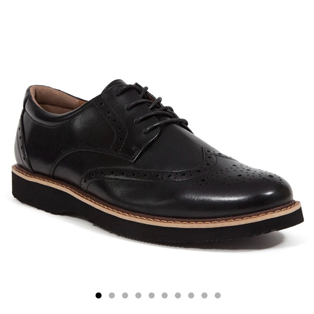 Men's Black Leather Brogue Shoes